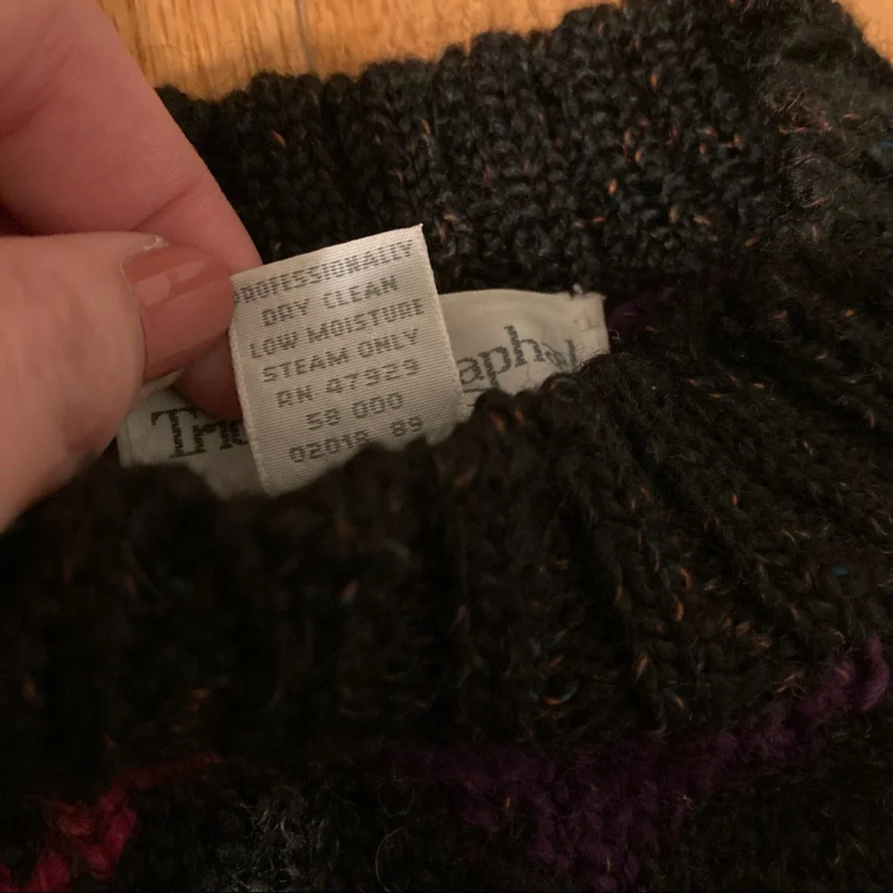 Tricot St. Raphael wool argyle sweater, mock neck - Picture 7 of 7